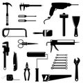 Tools silhouettes Royalty Free Stock Photo