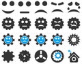 Tools and Smile Gears Icons