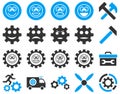 Tools and Smile Gears Icons Royalty Free Stock Photo