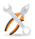Tools spanner and pliers icons vector illustration