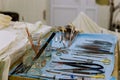 Tools for surgery preparation surgical tools for open heart surgery in operation room Royalty Free Stock Photo