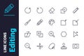 Tools to creative edit file icons set