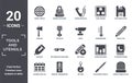 tools.and.utensils icon set. include creative elements as target circles, face down floppy disk, thermometers, edit tools, mercury