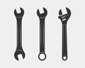 Tools vector wrench icon. Spanner logo design element. Key tool isolated on white background