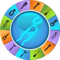 Tools Web Button - Wheel Royalty Free Stock Photo
