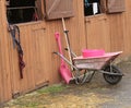 Tools and Wheelbarrow. Royalty Free Stock Photo
