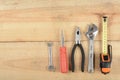 Tools on wood Royalty Free Stock Photo