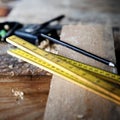 Tools for woodworks construction site