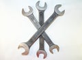 Tools for work, steel wrenches Royalty Free Stock Photo