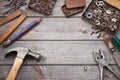 Tools Workbench Wood Background Royalty Free Stock Photo