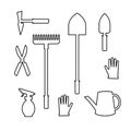 Tools for working in the garden. Equipment for plant care.
