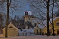 Toome hill park and old observatorium of Tartu at night Royalty Free Stock Photo