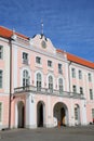 Toompea Castle is a castle on Toompea hill in the central part of Tallinn, the capital of Estonia. Royalty Free Stock Photo