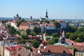 Toompea hill with tower Pikk Hermann, Cathedral Church of Saint Mary Toomkirik and Alexander Nevsky Cathedral. Tallinn Royalty Free Stock Photo