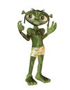 Toon Alien with estranged Pose Royalty Free Stock Photo