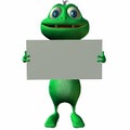 Toon Alien with Sign Royalty Free Stock Photo