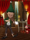 A toon christmas elf Royalty Free Stock Photo