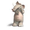 Toon elephant thinking Royalty Free Stock Photo