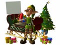 Toon Elf with Sign Royalty Free Stock Photo