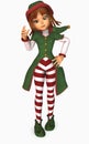 toon girl christmas elf Royalty Free Stock Photo