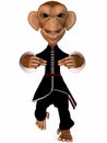 Toon Monkey-Kung Fu Royalty Free Stock Photo