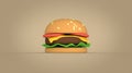 Toon style hamburger 3d image