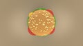 Toon style hamburger 3d image