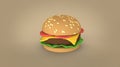 Toon style hamburger 3d image