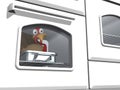 Toon Thanksgiving Turkey in Oven Royalty Free Stock Photo