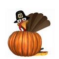 Toon Thanksgiving Turkey in Pumpkin