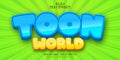 Toon world text, cartoon style editable text effect