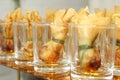 Toong tong , thai traditional appetisers in small glass on buffet line Royalty Free Stock Photo