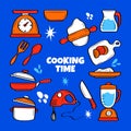 Colored Cooking, baking kitchen element set