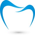 Tooth, abstract in blue, tooth and dentist logo