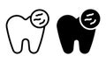 Tooth bacteria icon with outline and glyph style. Royalty Free Stock Photo