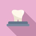 Tooth bioprinting icon flat vector. Human machine