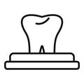 Tooth bioprinting icon outline vector. Human machine