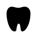 Tooth black icon. Tooth shape symbol. Vector. Tooth icon isolated