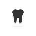 Tooth black icon. Tooth silhouette vector isolated on white