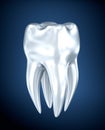 Tooth on a blue background Royalty Free Stock Photo