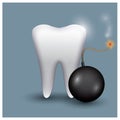 tooth with boom. Vector illustration decorative design Royalty Free Stock Photo