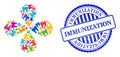 Immunization Textured Seal Stamp and Tooth Multicolored Swirl Twist