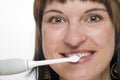 Tooth brusching near Royalty Free Stock Photo