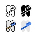 Tooth Brush Teeth Cleaning Icon, and illustration Vector Royalty Free Stock Photo