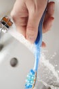 Tooth-brush washing Royalty Free Stock Photo