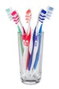 Tooth brushes glass