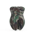 Tooth in Camouflage Military Khaki Color. 3d Rendering