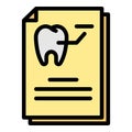 Tooth card icon color outline vector Royalty Free Stock Photo