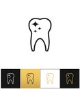 Tooth care and dental cleaning vector icon