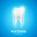 Tooth care dental icon vector healthy dentist background. Blue clean tooth bright white dentistry 3d medical